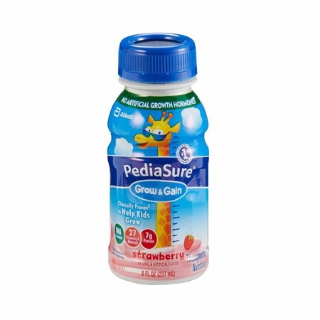 Pediasure Grow & Gain Shake Pediatric Oral Supplement Strawberry Flavor 8 oz. Bottle Liquid Calories, 24PK 67537